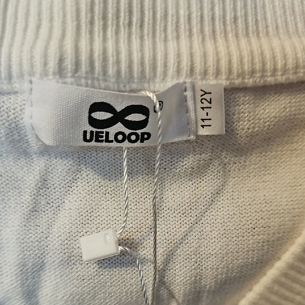Uloop NWT Girls White Cropped Long Sleeve Cardigan Size 10/12